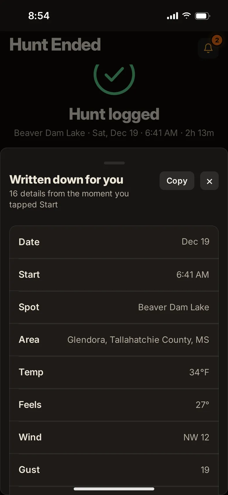 Written down for you: 16 details from the moment you tapped Start, from the date to the gust